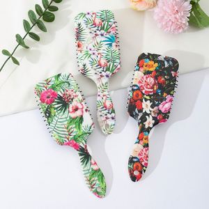 Retro Flower Detangle Hair Brush Cojín de aire Peine Masaje del cuero cabelludo Peine Cepillo de pelo Herramienta de peluquería - Product Image 1