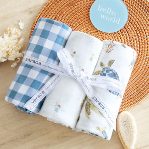 <span class=keywords><strong>Couverture</strong></span> en <span class=keywords><strong>mousseline</strong></span> pour nouveau-né de 0 à 12 mois, 70 % bambou, 30 % coton, motif animal, 47 x 47 pouces, anti-boulochage, portable, toutes saisons - Product Image 1
