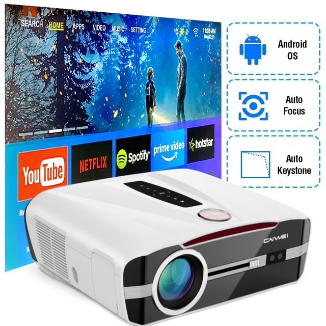 OEM 1850ANSI 5G WiFi 6 Native 1080P Video Full HD 4K Projector 2G RAM Movie Projector