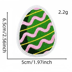 Vente chaude, accessoires décoratifs de vacances mignons de dessin animé, patchs brodés à repasser en forme d'œuf de lapin pour Pâques - Product Image 4