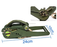 Tendeur de sangle à cliquet vert pour camion, sangle de fixation épaisse pour cargaison aérienne et automobile, dispositif de fixation pour une maintien sécurisé
