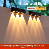 Lampes solaires LED imperméables pour jardin, balcon, clôture, cour, lampe murale extérieure