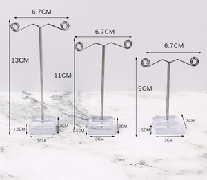 Mini Kim Loại Bông tai đứng Acrylic ba mảnh Bông tai thiết lập hiển thị trang sức đứng Vòng cổ đứng - Product Image 4