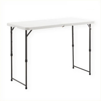 Mesa de acampada ultraligera de plástico plegable pequeña de almacenamiento de 74cm de altura ajustable moderna al por mayor para barbacoa de eventos