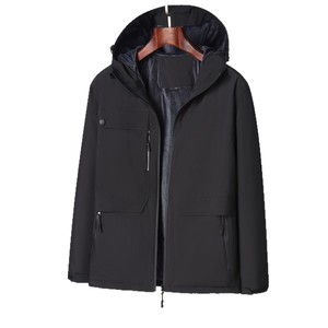 Chaqueta Cortavientos con Forro Polar para Hombre, Ropa de Trabajo, Chaqueta Gruesa con Capucha para Otoño e Invierno, con Logotipo Bordado, Uniformes Personalizables - Product Image 5