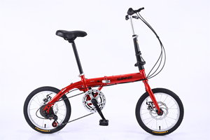 SHM 16インチ超軽量スチールディスクブレーキポータブル大人用折りたたみ自転車6速シティレジャーサイクリング - Product Image 4
