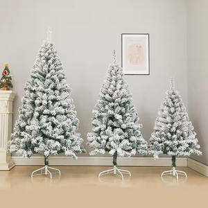 ของตกแต่งต้นคริสต์มาสเทียมหรูหราพร้อมฝูงและของขวัญเครื่องประดับคริสต์มาสพิมพ์ลายหิมะด้วยแสง UV - Product Image 4