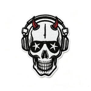 Parches Personalizados Estilo Punk, Tema Musical de Rock, Calavera Negra, Parches Bordados Termoadhesivos para Chaquetas y <span class=keywords><strong>Ropa</strong></span> - Product Image 2