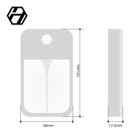 Bouteille de 50/40ml pour désinfectant pour les mains, Mini Spray plat personnalisable, en plastique, forme de téléphone portable, parfum, cartes de crédit, pièces