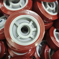 Roue en polyuréthane rouge robuste Carsun de 4/5/6/8 pouces avec roulement à billes 6203, fonctionnement silencieux et durable pour la fabrication en usine