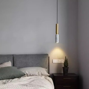Nordic Cylindrical Pendant <b>Light</b> Marble Brass Home <b>Dining</b> Room Lighting 3-5m Coverage - Product Image 3