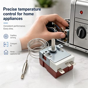 Thermostat capillaire 30~110°C pour <span class=keywords><strong>chauffe</strong></span>-<span class=keywords><strong>eau</strong></span> domestique, régulateur de température électrique pour bouilloire, machine à laver, cuisine - Product Image 1