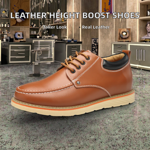 Zapatos de Vestir para Hombre, Modelo Nuevo YT, de Cuero Genuino, con Cordones, Diseño a Cuadros, Punta Redonda, Transpirables, con Aumento de Altura, para Otoño - Product Image 2