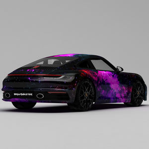 WRAPMASTER 5*65 pieds PET Autocollant de voiture personnalisé en vinyle noir et violet avec des étoiles colorées changeantes, film d'emballage de voiture personnalisé - Product Image 3