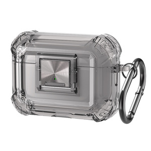 Transparent TPU Lock écouteur boîte de charge housse <span class=keywords><strong>coque</strong></span> de Protection complète pour Apple <span class=keywords><strong>Airpod</strong></span> Pro 2 avec mousqueton - Product Image 2