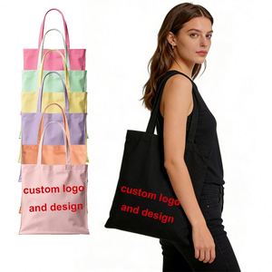Sac en toile de coton moyen avec poignées en corde et logo personnalisé - Product Image 1