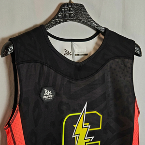 Maillot de netball sans manches PUFFIN SPORTS à col en V, imprimé par sublimation, évacuation de l'humidité, 100 % polyester, coupe athlétique pour adulte - Product Image 6