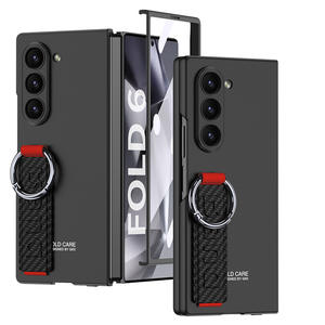 สำหรับ Samsung Z พับ7พับแหวนสายรัดข้อมือเ<span class=keywords><strong>ค</strong></span>สโทรศัพท์สำหรับ Z พับ6หรูหราผิวสัมผัสโทรศัพท์ฝาครอบป้องกันด้วยฟิล์มนิรภัย - Product Image 5