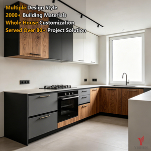 Meubles de <span class=keywords><strong>cuisine</strong></span> en <span class=keywords><strong>bois</strong></span> sur mesure avec évier, armoires de garde-manger modernes, îlot de <span class=keywords><strong>cuisine</strong></span> de luxe modulaire pour villa - Product Image 1