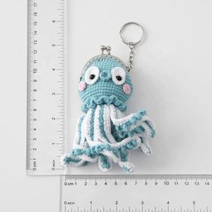 Creative Woven Simple Durable Gift Keychain Bag 5cm Octopus Mouth <b>Purse</b> Snowflake Yarn Knitted Safe Business Christmas Occasions - Product Image 4