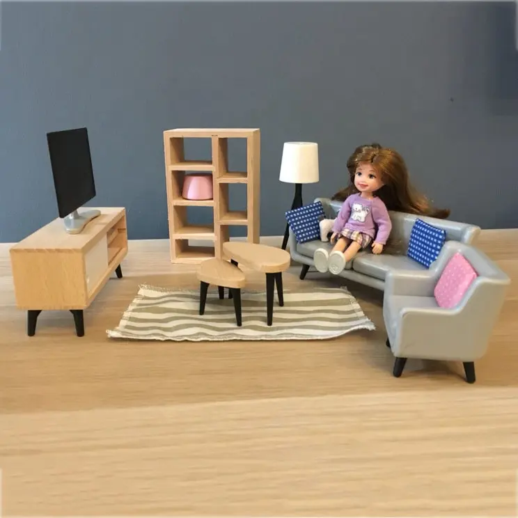 Wood Dollhouse Furniture Kits Multicolor Miniature for Dollhouse Miniatures Accessory