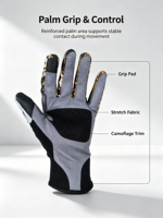 Gants de cyclisme, randonnée, escalade et gym HAIYI, nouveaux, respirants, en nylon, protection UV complète, antidérapants, camouflage, ajustables au poignet.