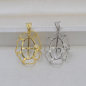 Pendentif fleur ouvrante en argent S925 fait main Wenchi, perle baroque, support creux, collier, accessoire de bijouterie DIY, Chine - Product Image 1