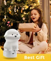 Veilleuses mignonnes LOHAS en forme de chiot, 0,5 W, RGB, 10 couleurs changeantes, mini, modernes, à intensité variable sur 2 niveaux, avec capteur, à brancher pour la chambre à coucher
