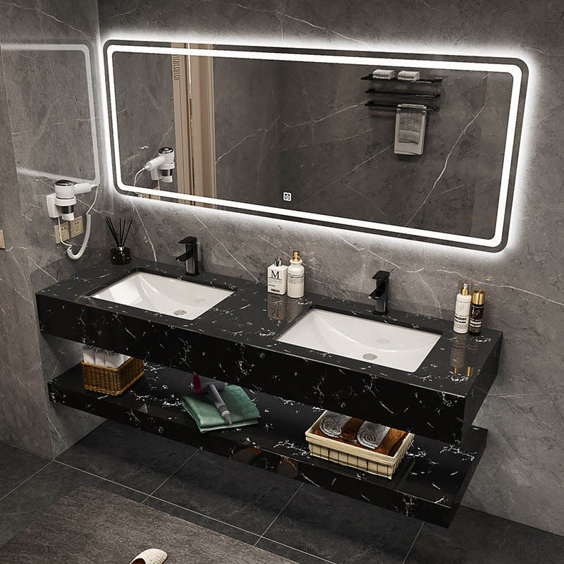 Luxury Modern Smart Mirror Wall-Mounted Double Basin Copper Drainer ...