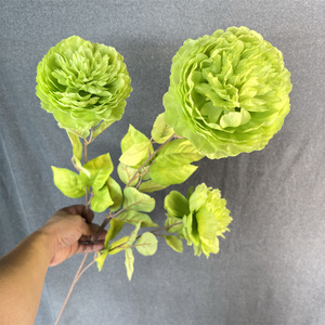 Flores Artificiales <span class=keywords><strong>de</strong></span> Peonía <span class=keywords><strong>de</strong></span> 3 Cabezas, Decoración <span class=keywords><strong>de</strong></span> Boda, Estilo Bosque, Ramo <span class=keywords><strong>de</strong></span> Flores Artificiales, Decoración <span class=keywords><strong>de</strong></span> Cafetería - Product Image 1