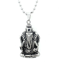 Yudan-collar con colgante de acero inoxidable, joyería, Ganesha, indio