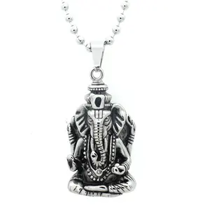 Yudan Jewelry Stainless Steel Ganesh Ganesha Hindu Pendant Necklace