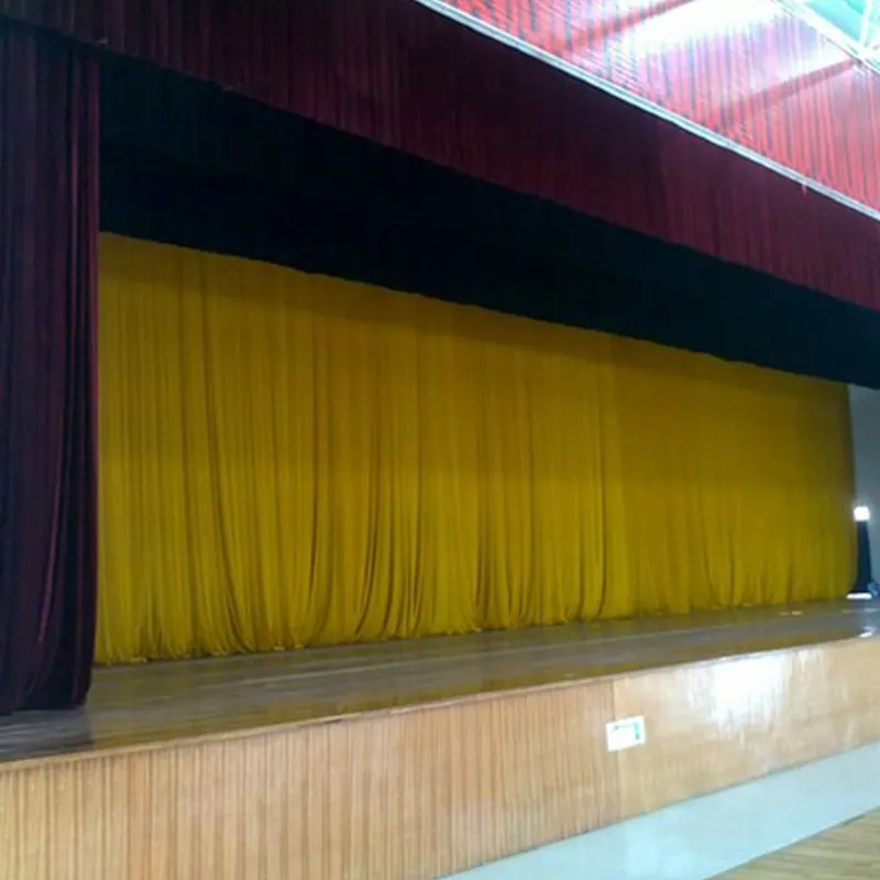 Estágio elétrico personalizado cortina sistema Valance Design veludo cortina Blackout para teatro