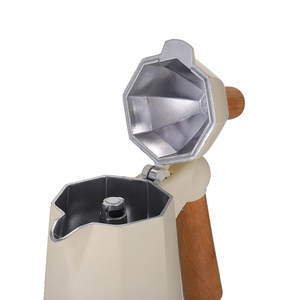 Aluminium Cuisinière Cafetière En Bois Poignée Moka Pot avec <span class=keywords><strong>Trois</strong></span> Capacités et Top Perle Design - Product Image 6