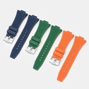 26X12mm 6 cores impermeável TPU Rubber Watch Bands Strap White Soft Rubber Silicone Watch Band Strap para Tisot Prx Watch