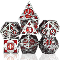 DnD RPG vrac vente en gros 10mm jeu de dés en métal polyédrique forme carrée creuse avec numéros personnalisés 19mm carré accessoires de jeu de table