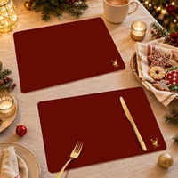 Set de table décoratif de Noël, imperméable, résistant à l'huile, design nordique, carré, thème dessin animé, décoration festive, pour assiettes et bols