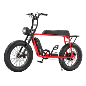 Vélo électrique tout-terrain <span class=keywords><strong>internet</strong></span> rouge 73mm de large pneu 48v lithium 7 vitesses acier sans balais 50km capteur - Product Image 2