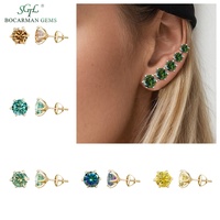 Classique S925 argent 6 broches boucles d'oreilles unisexe 0.6-10ct Moissanite platine et or couleur expédition rapide parfait 0.6-10ct paire cadeau