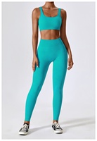Barboteuse côtelée pour femmes, soutien-gorge de Sport + vêtements de Sport, ensemble Leggings de course