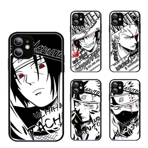 New Anime characters printed on the back of the glass Cartoon Phone Case For iPhone 14 plus 13 12 11 Promax x xsmax