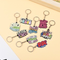 Porte-clés personnalisé en PVC souple, motif dessin animé, lettres colorées américaines, pendentif 3D, petit cadeau, accessoires de voiture à suspendre, sur mesure