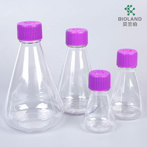 Bioland Fiole Erlenmeyer conique stérile jetable 500 ml en PETG avec bouchon à <span class=keywords><strong>membrane</strong></span> filtrante PTFE Suspension OEM ISO13485 ISO9001 - Product Image 4