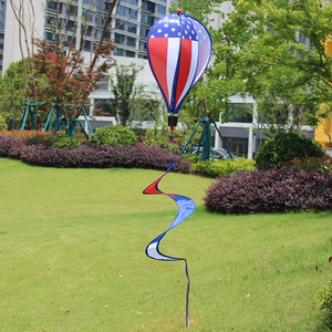 Décoration extérieure suspendue au drapeau de la fête de l'indépendance américaine Eagle Hot Air Balloon Rainbow Wind Wheel Garden Courtyard - Product Image 2