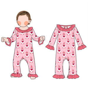 Sıcak satış ve yüksek kalite kişilik basit butik bambu cabrio bebek Romper pijama <span class=keywords><strong>2</strong></span> yollu fermuar ile çocuklar için Ruff - Product Image 4
