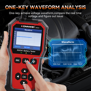 Probador de Carga de Batería Konnwei KW341 6V/12V/24V con Pantalla a Color y Diagnóstico de Forma de Onda - Product Image 5