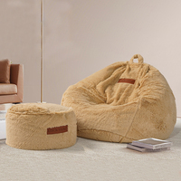 Poufs en peluche en promotion – Rembourrage en polyéthylène pour intérieur, pouf géant moelleux en fausse fourrure, canapé paresseux