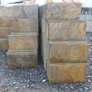 Revestimiento de Pared de Pizarra Natural Beige Oxidado Mixto para Exteriores, Adoquín para Patio - Product Image 1