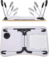 Combohome MDF Table d'ordinateur portable pliante portable Bureau d'ordinateur pliant en bois sur le lit