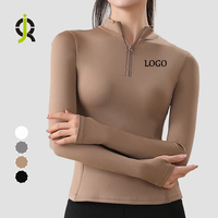 Vêtement d'équitation pour femmes, sous-vêtement d'équitation à demi-zip, logo personnalisé, stock en dropshipping